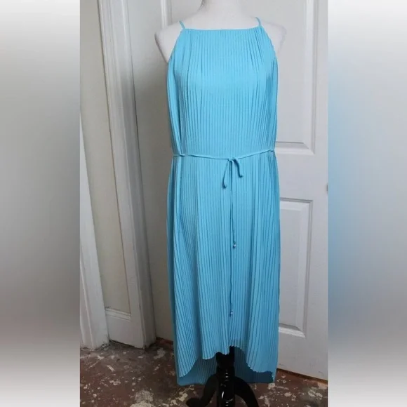 Sam Edelman | Dresses | Sam Edelman Turquoise Chiffon Accordion Pleat Swing  Dress Size 2 Nwt | Poshmark